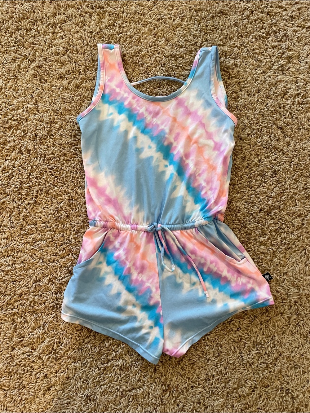 Girls PixieLane Size 6 Tie-Dye Pastel Sleeveless Romper